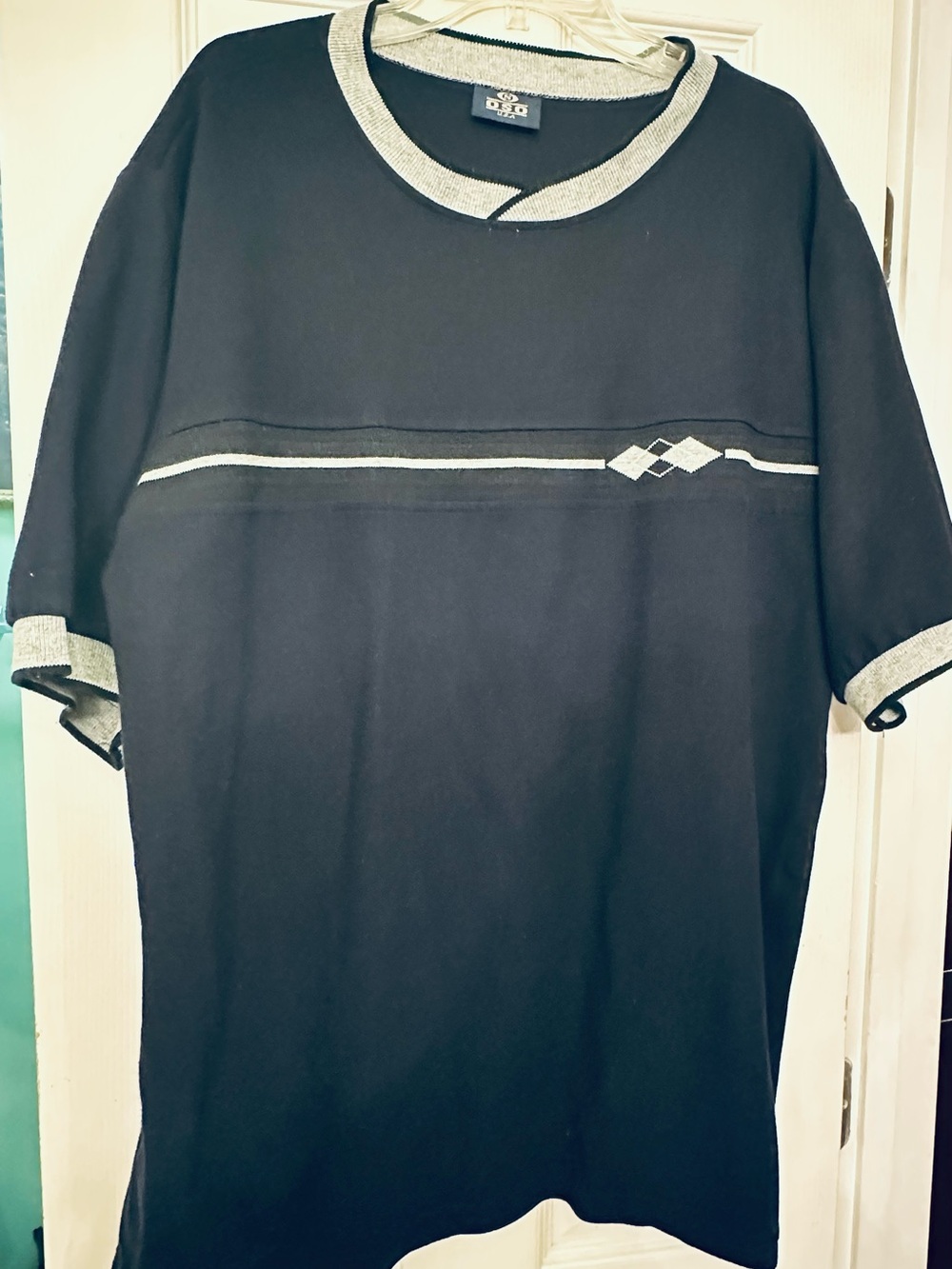 SO Navy Blue Short-Sleeve Crewneck Tee with Silver Trim